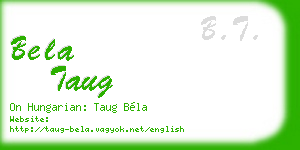 bela taug business card